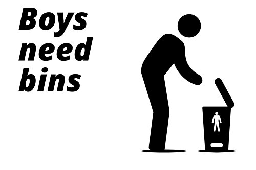 Logo of Boys need Bins campaign