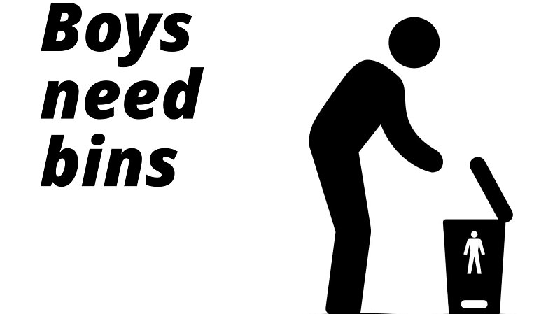 Logo of Boys need Bins campaign