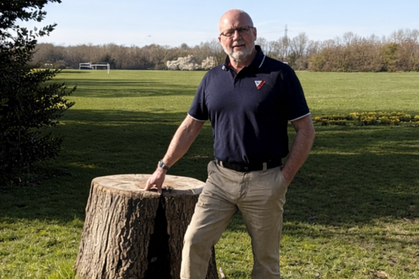 Rob Turner at tree stump