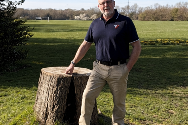 Rob Turner at tree stump