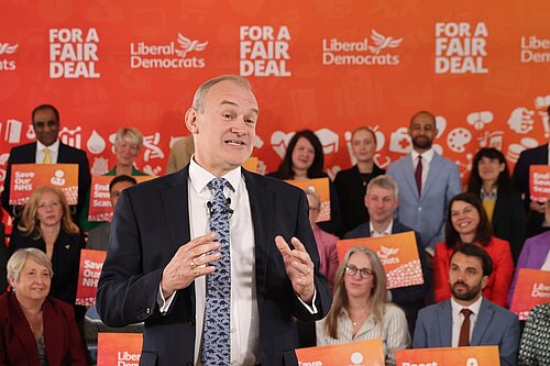 Ed Davey Ed Davey speaks at the launch of the Liberal Democrat Manifesto