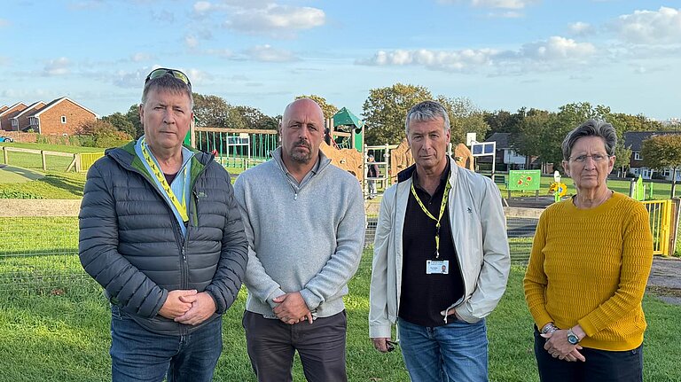 From left to right: Cllr Paul Nother, Portchester Wicor candidate Steve Shaw, Cllr Dave Wiltshire and Cllr Chrissie Bainbridge