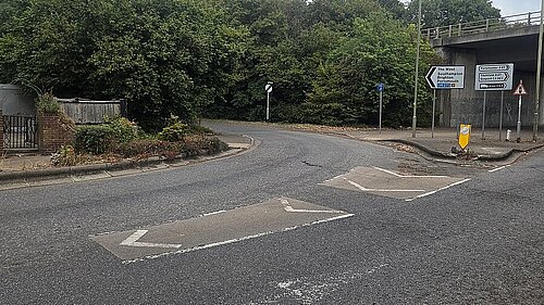 M27 slip at Delme roundabout