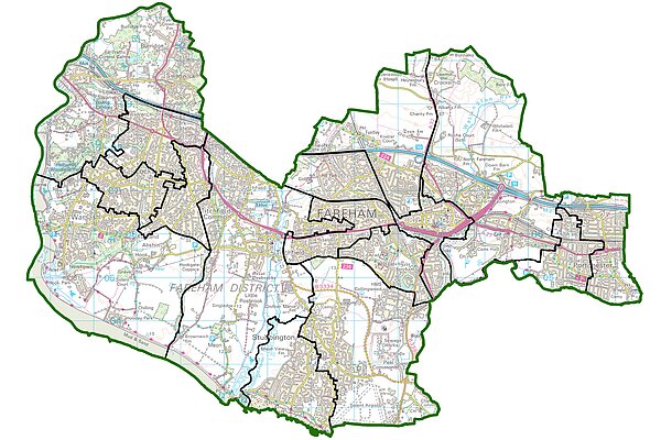 Map of the new 2024 council ward boundaries