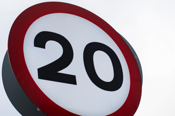 20mph road sign