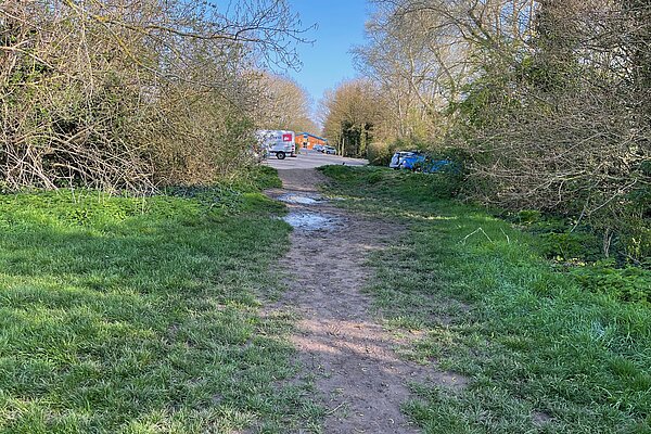 pic shows muddy path to water's edge