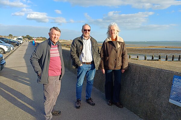JF, SH, FC at Salterns beach