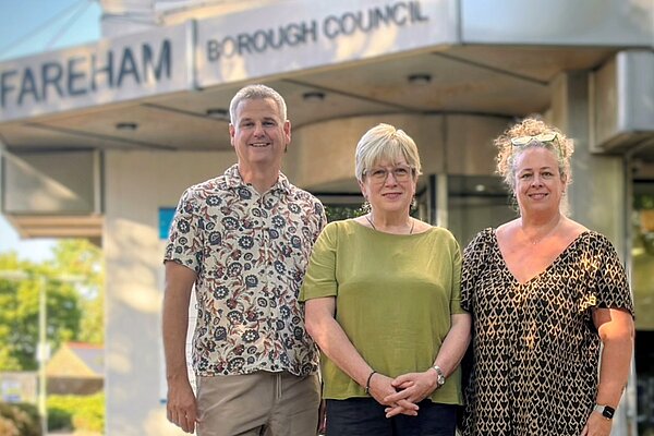 Lib Dem Councillors David Hamilton, Alison West, and Kirsten Wiltshire